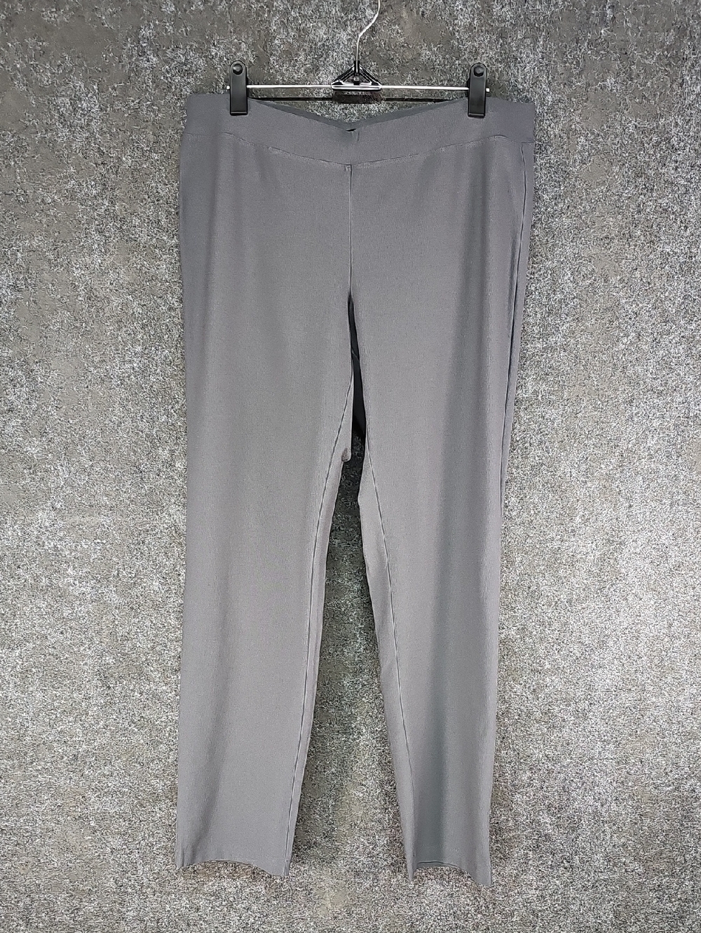 Eileen Fisher Washable Stretch Crepe, Slim Ankle Pant, Gray, Medium, NEW
